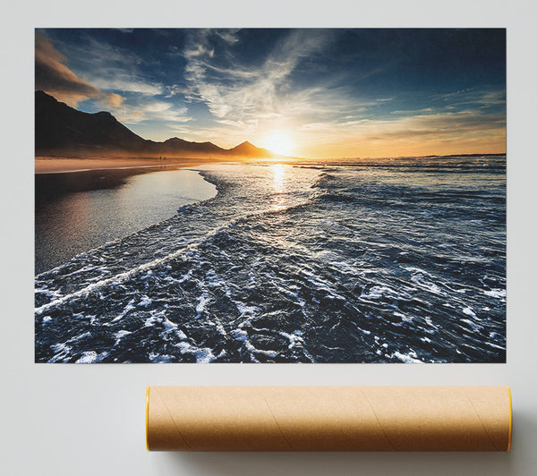 Cliffs Of The Ocean Sun Poster