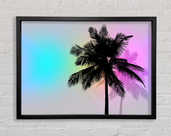 Psychedelic Palm Skies Framed Print