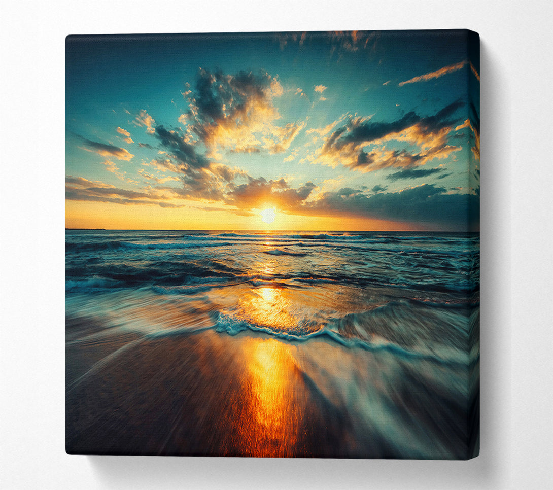  A Canvas Print of Fire Sunset Glow Canvas Wall Art