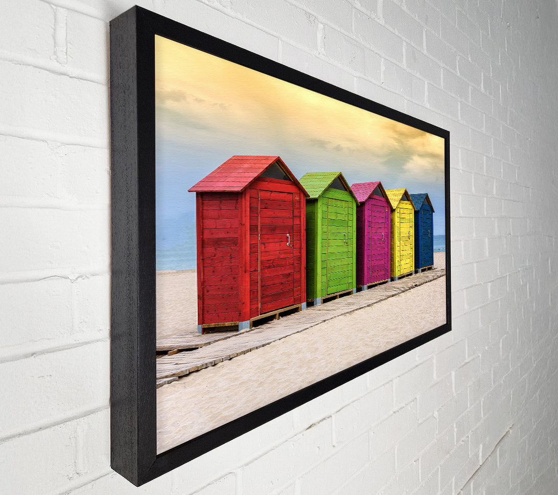  A Canvas Print of Beach Hut Boardwalk Canvas Print