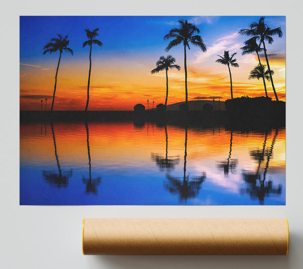 Stunning Reflections Of The Ocean Sky Poster