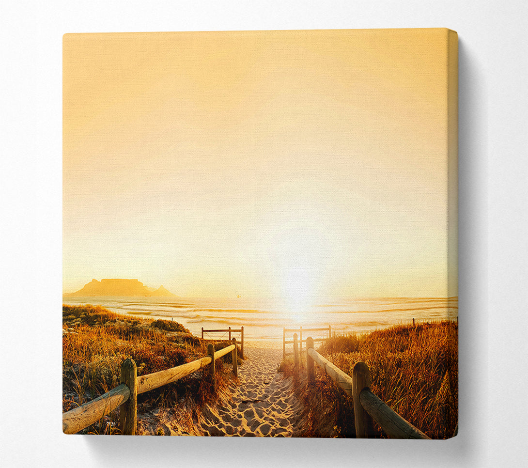  A Canvas Print of Sunrise walk To The Ocean Canvas Wall Art