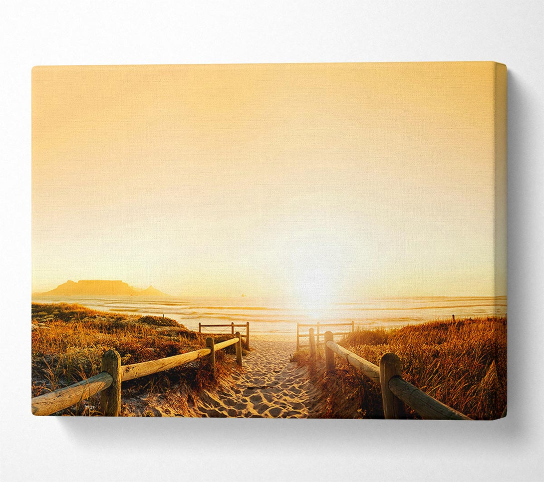  A Canvas Print of Sunrise walk To The Ocean Canvas Wall Art
