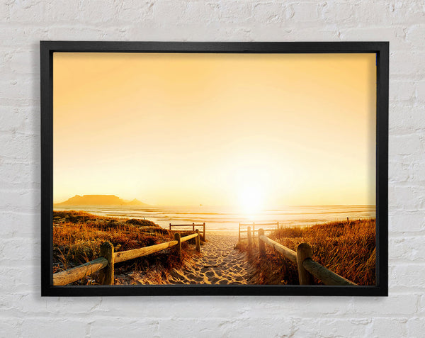 Sunrise walk To The Ocean Framed Print