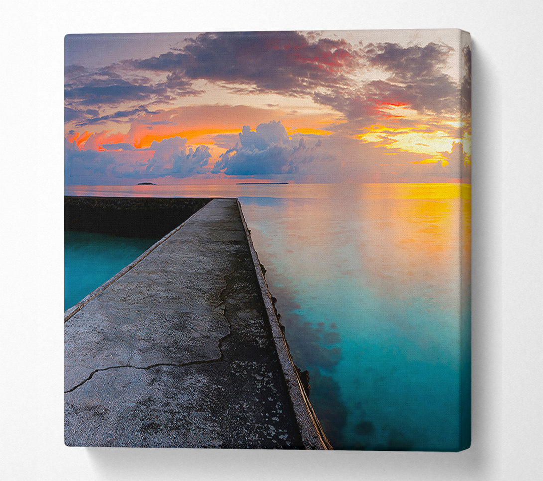  A Canvas Print of Turquoise Ocean Walk Canvas Wall Art