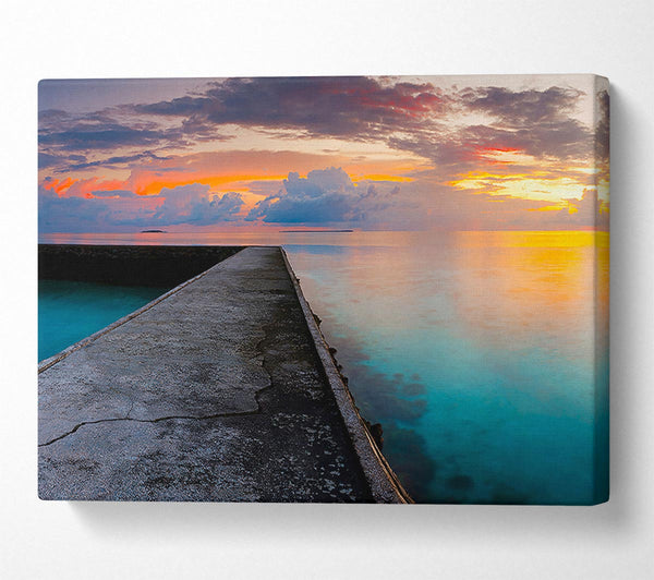 A Canvas Print of Turquoise Ocean Walk Canvas Wall Art