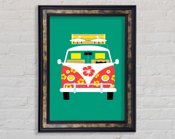 VW Camper Van Hippy Framed Print