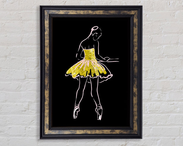 Golden Pink Ballerina 5 Framed Print