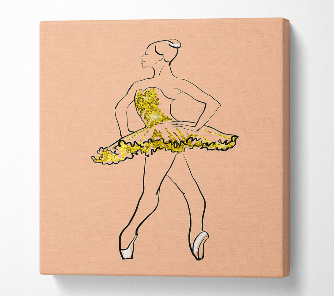  A Canvas Print of Golden White Ballerina Canvas Print