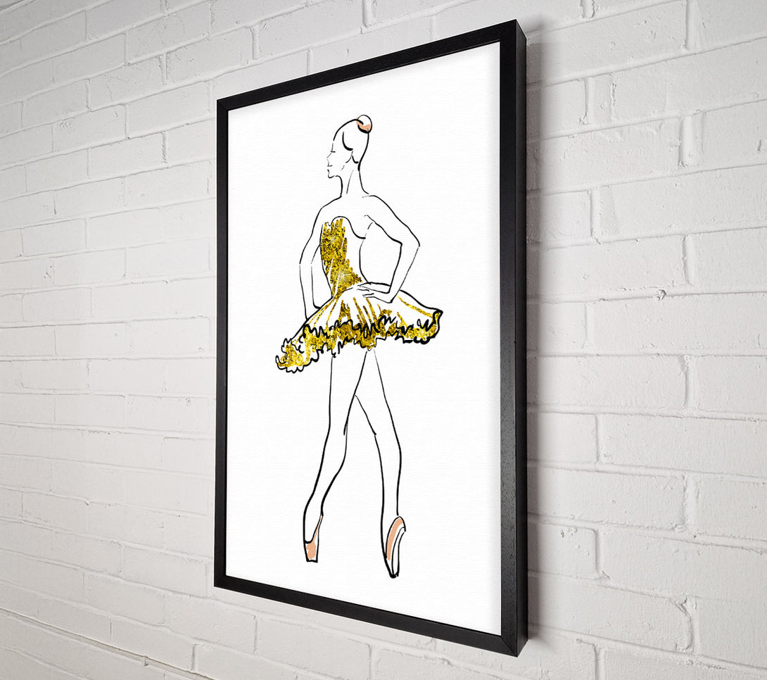  A Canvas Print of Golden Pink Ballerina 1 Canvas Wall Art