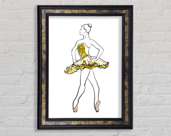 Golden Pink Ballerina 1 Framed Print