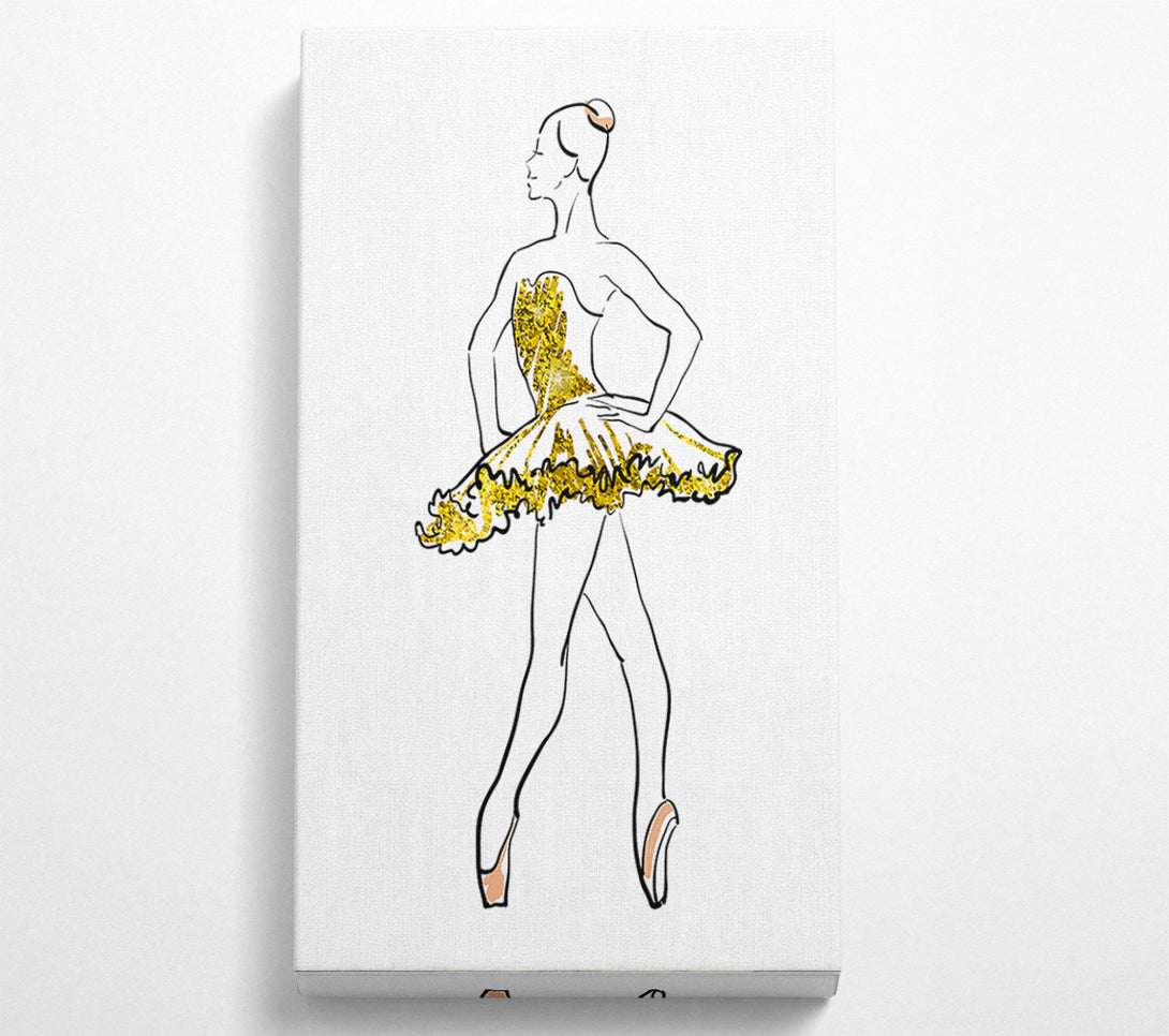  A Canvas Print of Golden Pink Ballerina 1 Canvas Wall Art