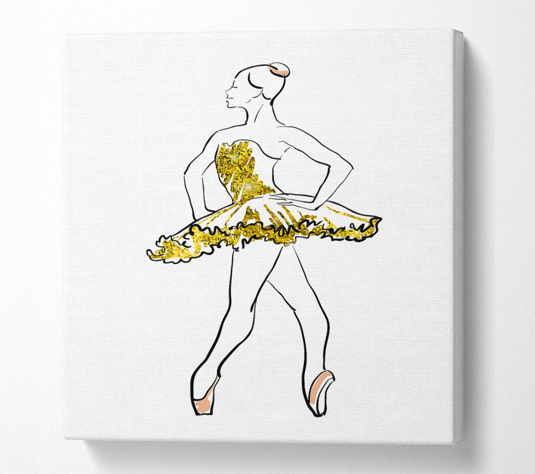  A Canvas Print of Golden Pink Ballerina 1 Canvas Wall Art