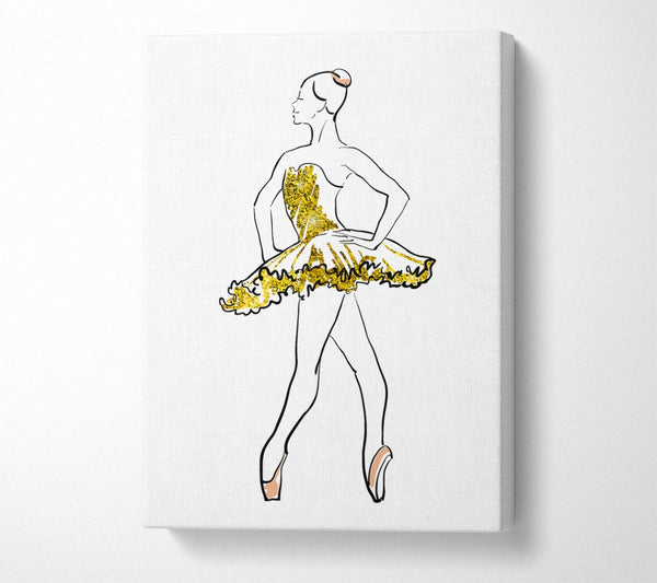  A Canvas Print of Golden Pink Ballerina 1 Canvas Wall Art
