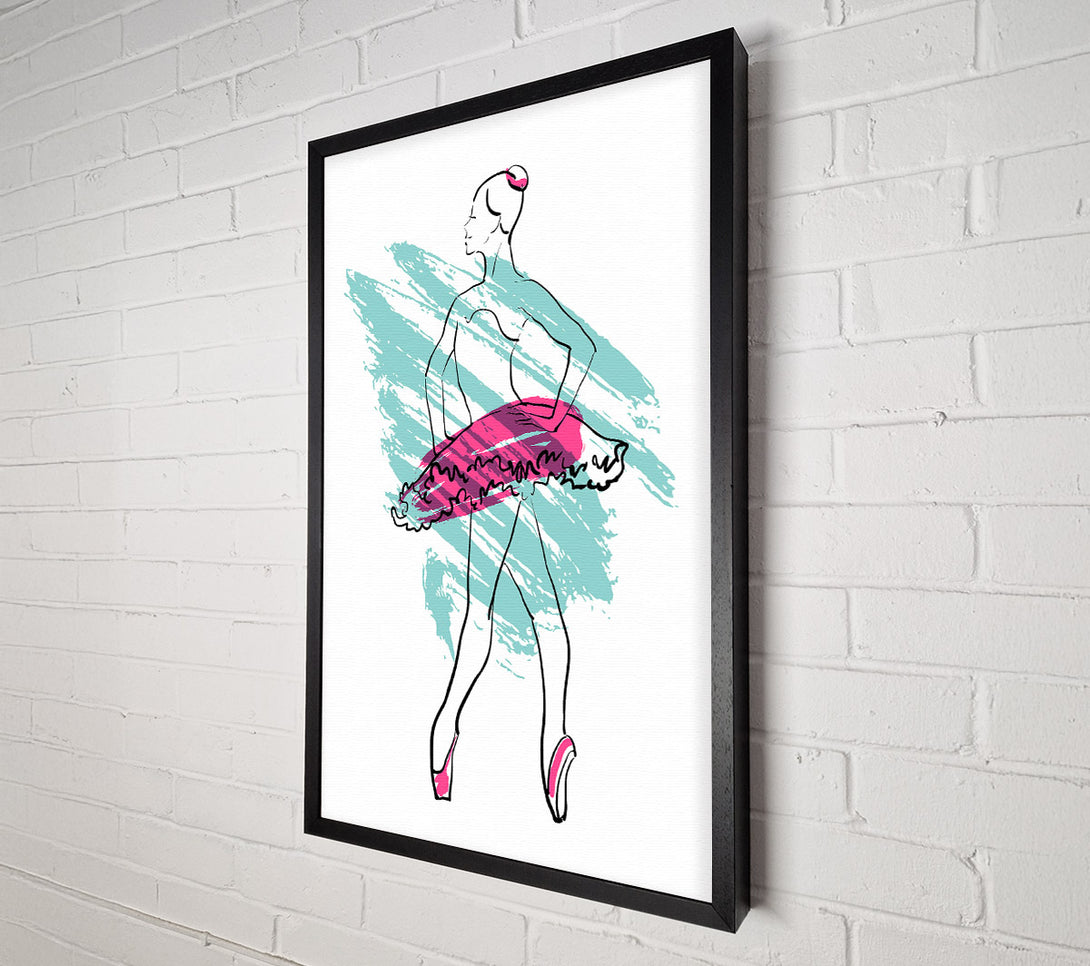  A Canvas Print of Blue Pink Ballerina 1 Canvas Wall Art