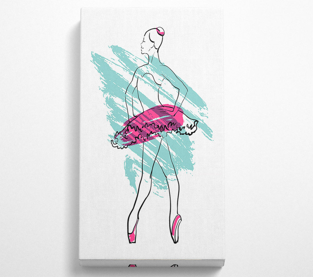 A Canvas Print of Blue Pink Ballerina 1 Canvas Wall Art