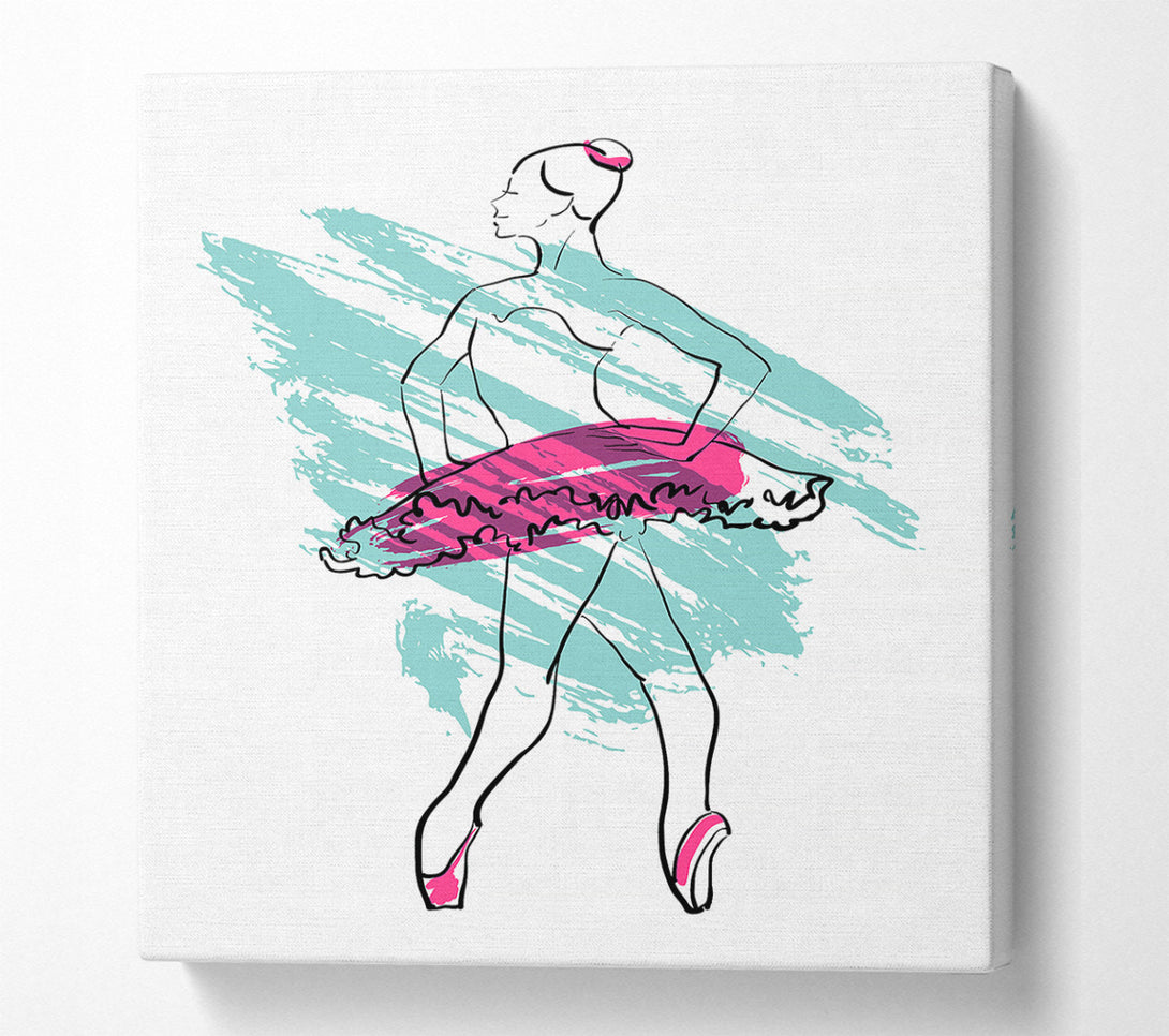  A Canvas Print of Blue Pink Ballerina 1 Canvas Wall Art