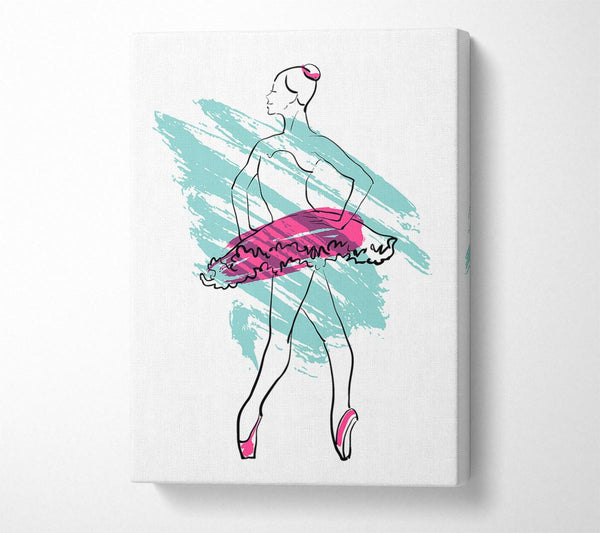  A Canvas Print of Blue Pink Ballerina 1 Canvas Wall Art