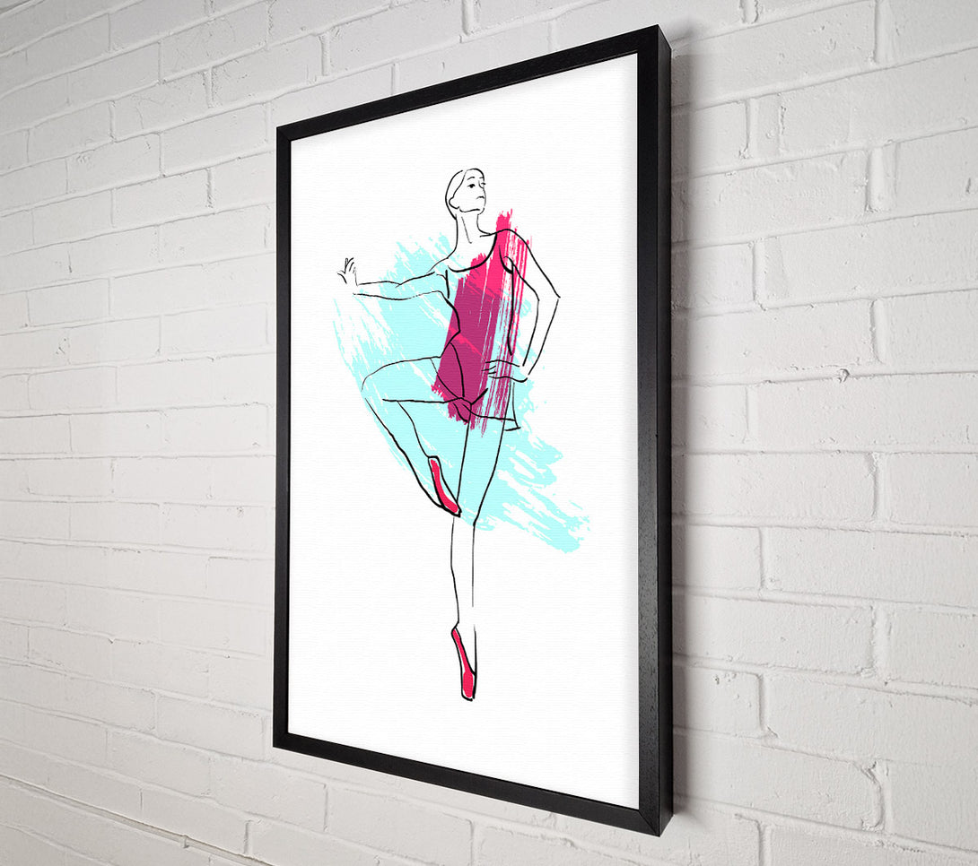  A Canvas Print of Blue Pink Ballerina 2 Canvas Print