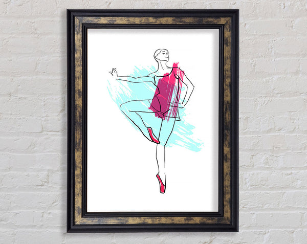 Blue Pink Ballerina 2 Framed Print