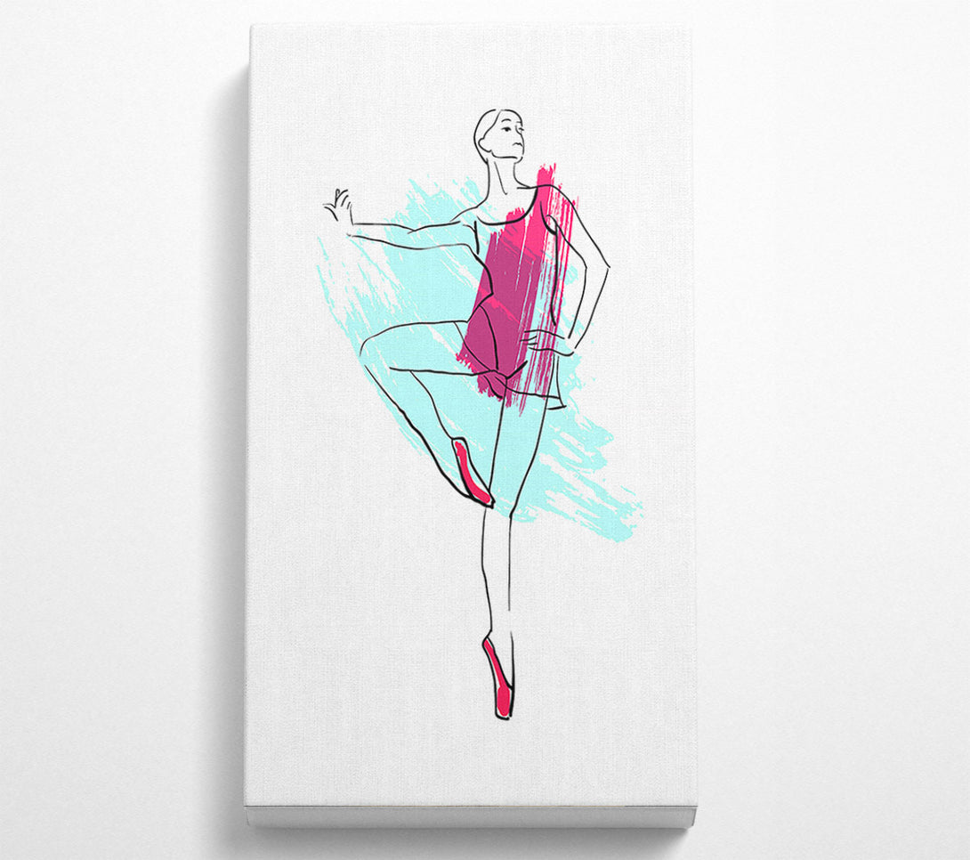  A Canvas Print of Blue Pink Ballerina 2 Canvas Print