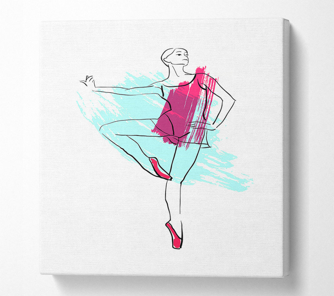  A Canvas Print of Blue Pink Ballerina 2 Canvas Print