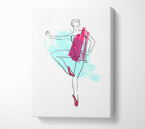  A Canvas Print of Blue Pink Ballerina 2 Canvas Print