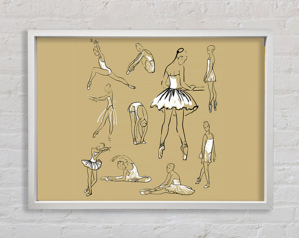Beigeweiße Ballerinas 1