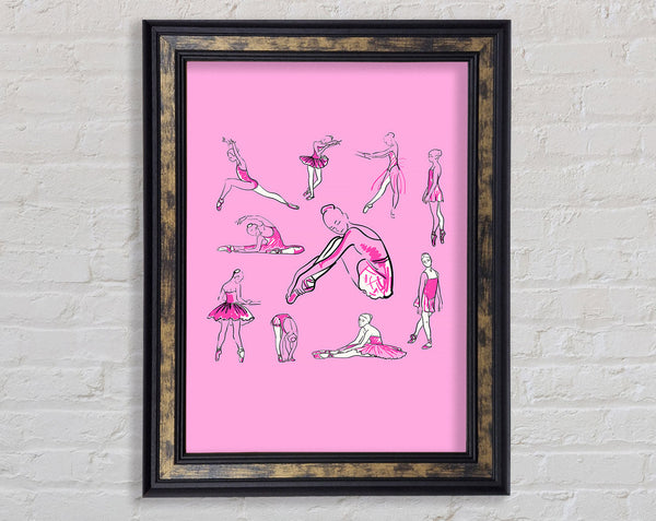 Pink White Ballerina 1 Framed Print