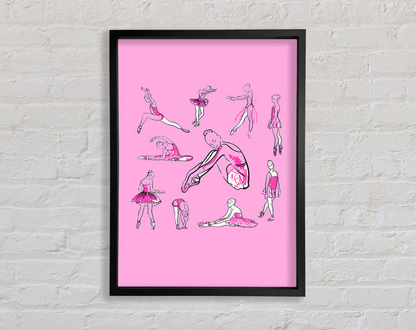 Pink White Ballerina 1 Framed Print