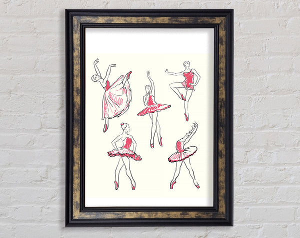 Pink White Ballerina 5 Framed Print