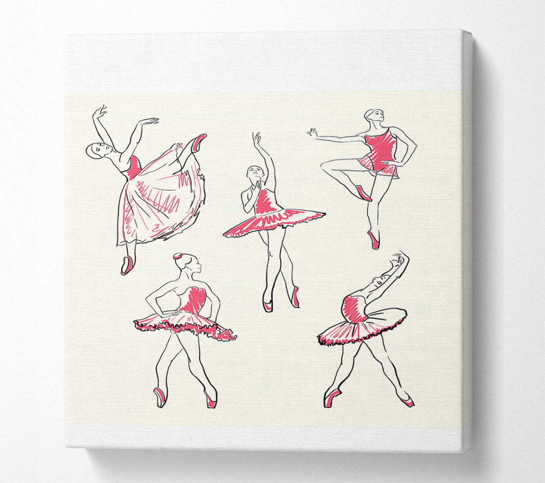  A Canvas Print of Pink White Ballerina 5 Canvas Print