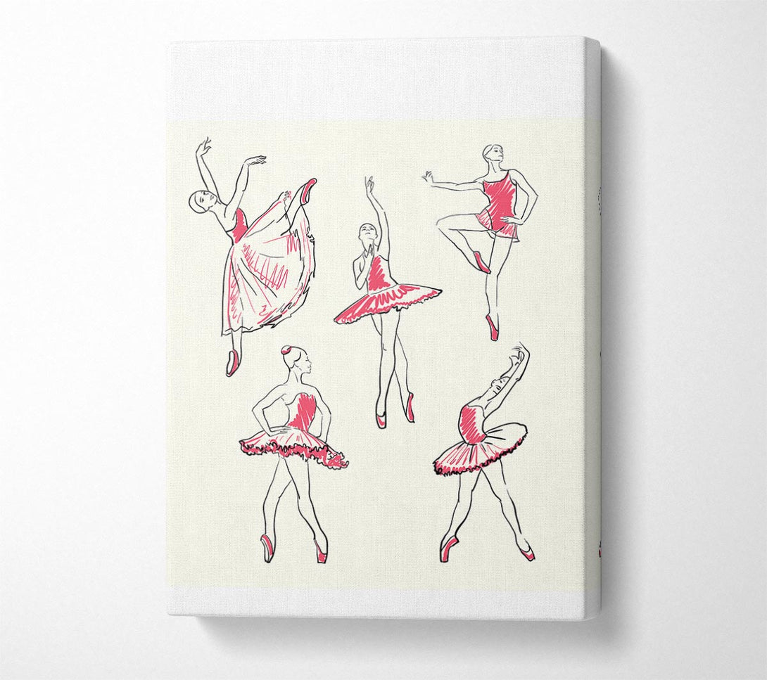  A Canvas Print of Pink White Ballerina 5 Canvas Print