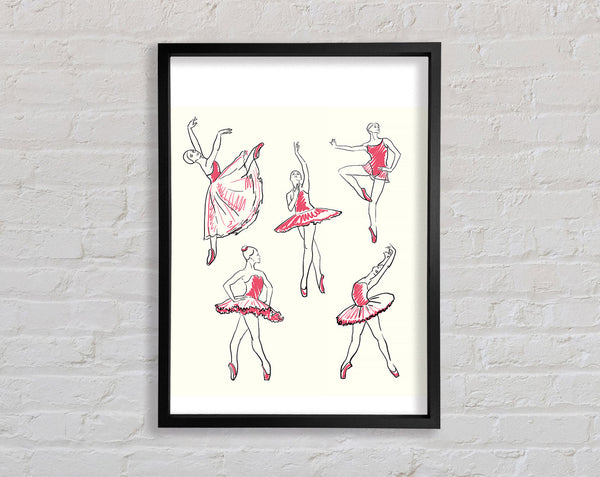 Pink White Ballerina 5 Framed Print