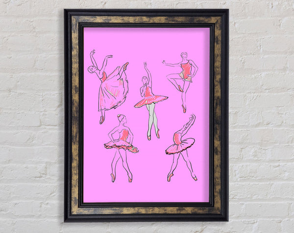 Pink White Ballerina 2 Framed Print