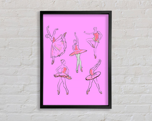 Pink White Ballerina 2 Framed Print