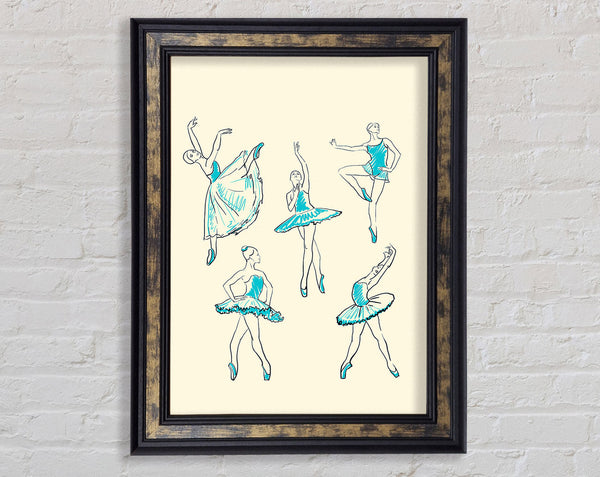 Blue Ballerina 3 Framed Print