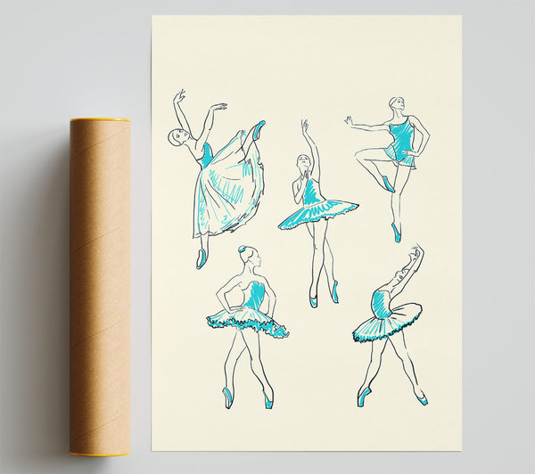 Blue Ballerina 3 Print