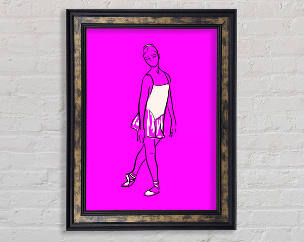 Pink White Ballerina 4 Framed Print