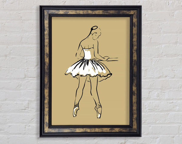 Beige White Ballerina 2 Framed Print