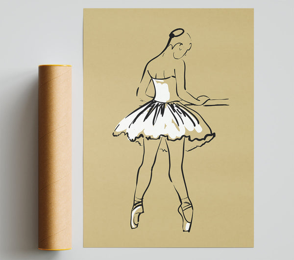 Beige White Ballerina 2 Poster