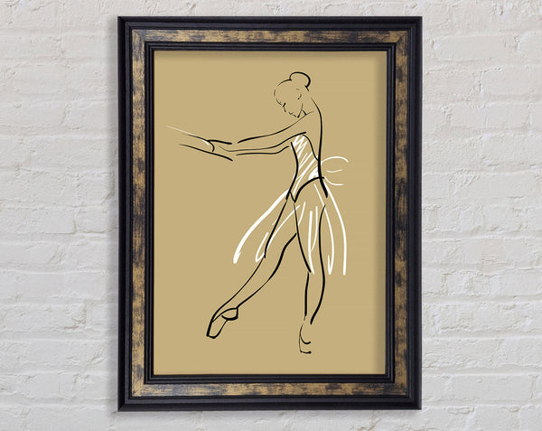 Beige White Ballerina 3 Framed Print