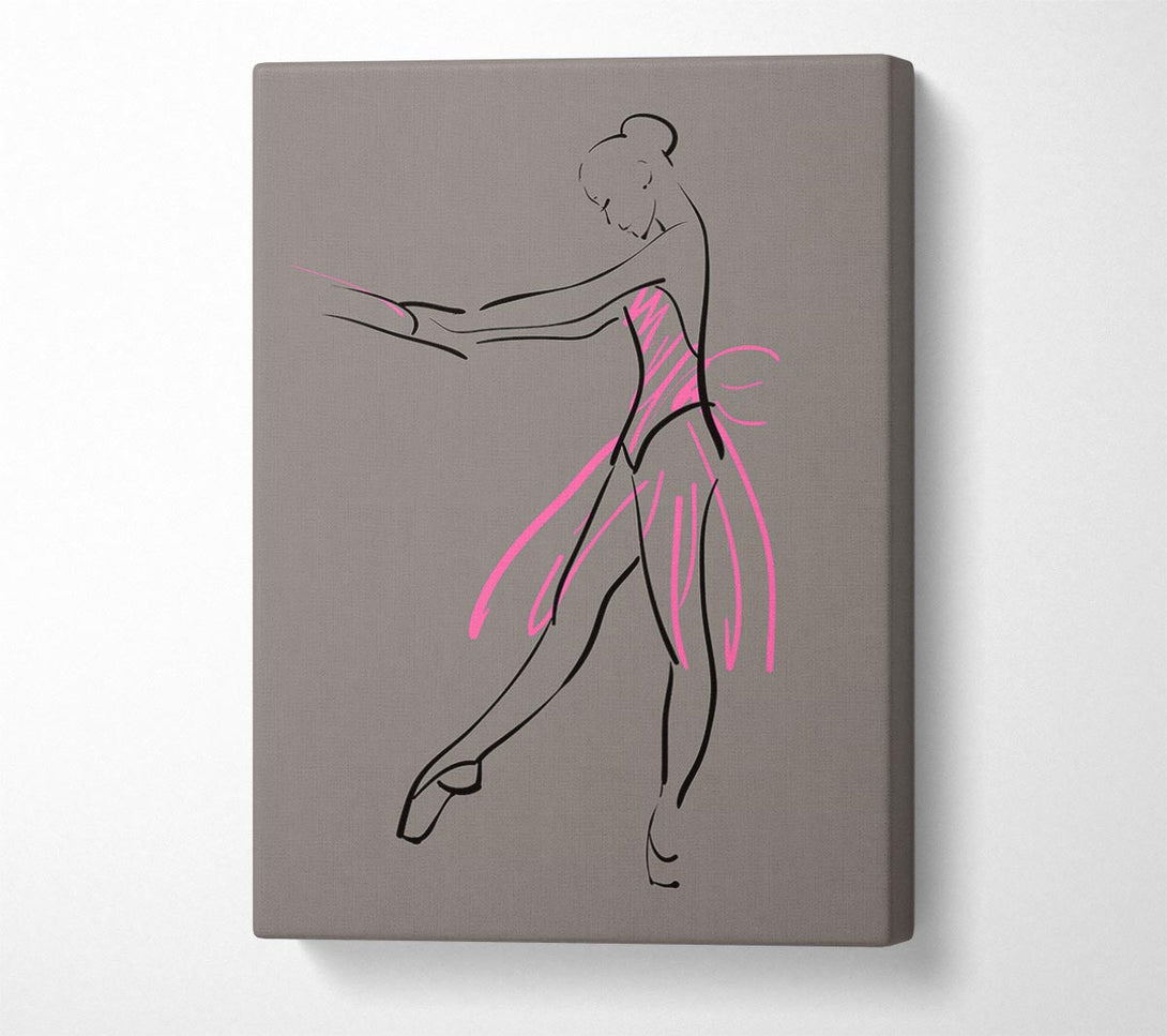  A Canvas Print of Grey Pink Ballerina 1 Canvas Wall Art