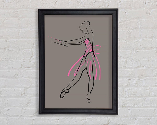 Grey Pink Ballerina 1 Framed Print