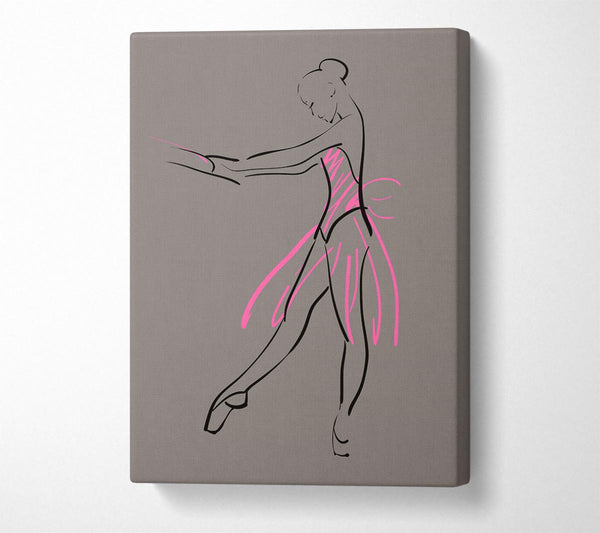  A Canvas Print of Grey Pink Ballerina 1 Canvas Wall Art