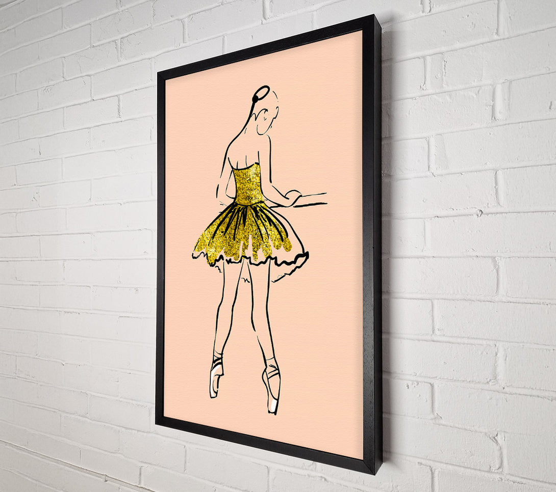  A Canvas Print of Golden Pink Ballerina 2 Canvas Wall Art