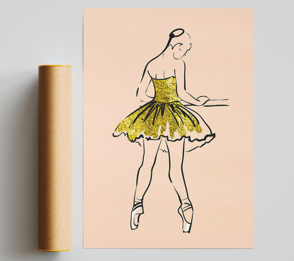 Golden Pink Ballerina 2 Poster