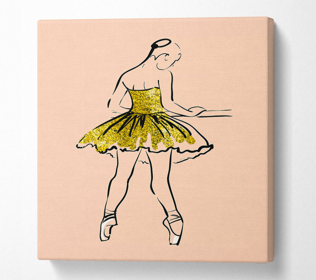  A Canvas Print of Golden Pink Ballerina 2 Canvas Wall Art
