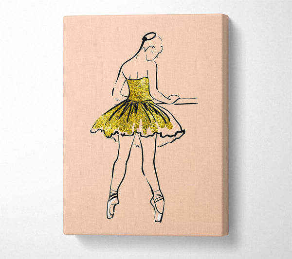  A Canvas Print of Golden Pink Ballerina 2 Canvas Wall Art