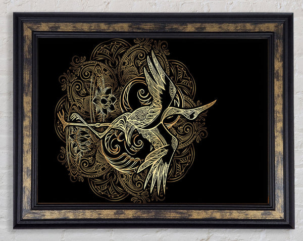 Golden Crane Framed Print